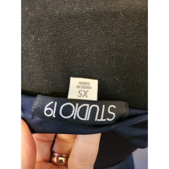 Studio 19 Navy Dress Spaghetti Strap Size XS Summer Ruffle Above knee - Picture 6 of 6